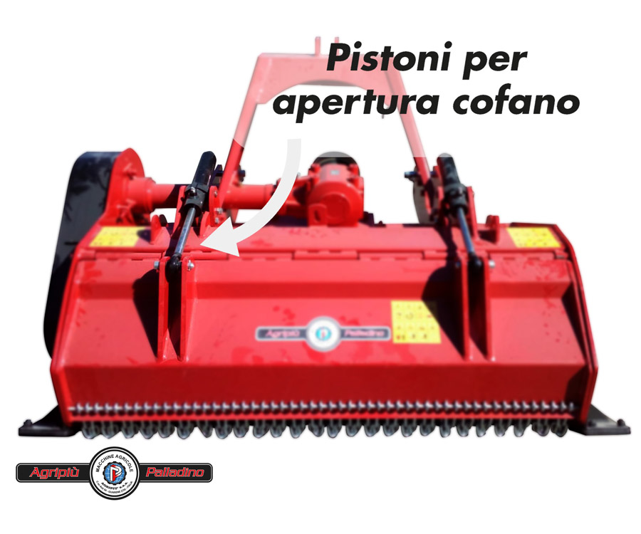 palladino SF trinciatrice semiforestale per trattori da 80-140 HP pistoni apertura cofano